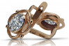"Zirkon Verzierte 14k Vintage-Roségold Ohrringe vec033 Russisch Sowjet" style vec033