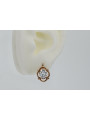 "Boucles d'oreilles zircon rose vintage en or 14 carats 585 vec033 de l'ère soviétique russe" style vec033