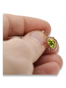 Cercei originali vintage din aur roz de 14k, Peridot galbe vec033