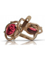 "Original Vintage Ruby Earrings in 14K Rose Gold - Russian Soviet vec033" style vec033