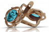 Aquamarin Ohrringe in Original 14k Vintage-Roségold vec033 Russisch Sowjetisch style vec033