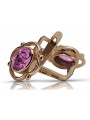 Amethyst Ohrringe in Original Vintage-Roségold 14K 585 vec033 Russisch Sowjet style vec033