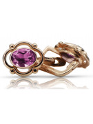 Amethyst Ohrringe in Original Vintage-Roségold 14K 585 vec033 Russisch Sowjet style vec033