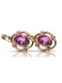 Amethyst Ohrringe in Original Vintage-Roségold 14K 585 vec033 Russisch Sowjet style vec033