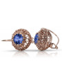 Original Vintage Sapphire 14K Rose Gold Earrings from Soviet Russia vec002 vec002