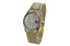 Reloj negro de hombre en oro amarillo italiano 14k 585 Geneve mw013ydbc&mbw012y