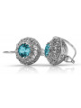 Boucles d'oreilles en argent sterling 925, Aigue-marine vec002s