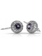 Boucles d'oreilles en argent sterling 925, Alexandrite vec002s