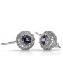 Boucles d'oreilles en argent sterling 925, Alexandrite vec002s