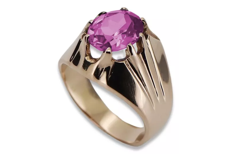 Russische sowjetische Rose 14 Karat 585 Gold Alexandrit Rubin Smaragd Saphir Zirkon Ring vrc016