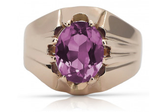 "Authentic Amethyst Vintage Rose 14k Gold Ring" vrc016 vrc016