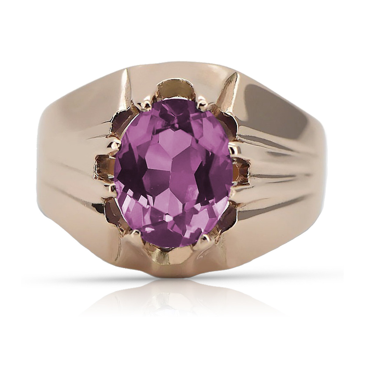 Russische sowjetische Rose 14 Karat 585 Gold Alexandrit Rubin Smaragd Saphir Zirkon Ring vrc016