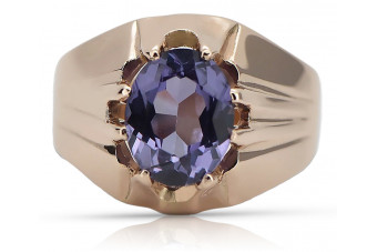 "Original Alexandrite Classic Ring in 14K Rose Gold - Vintage" vrc016 vrc016