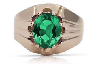 "Classic Emerald Stunner in 14K Rose Gold - Vintage Original" vrc016 vrc016