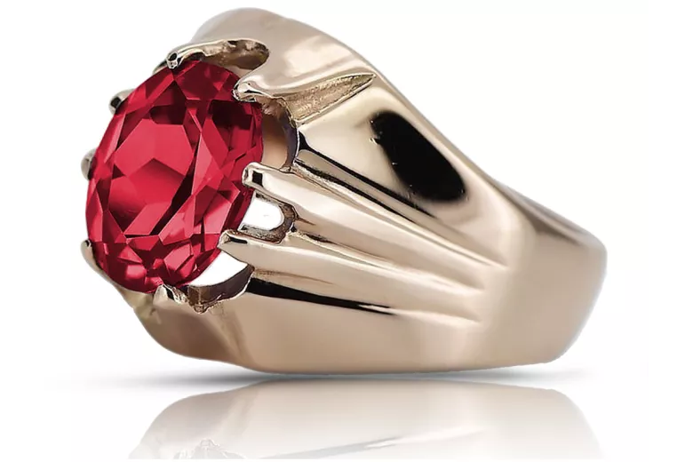 Russische sowjetische Rose 14 Karat 585 Gold Alexandrit Rubin Smaragd Saphir Zirkon Ring vrc016