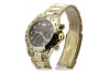 Złoty zegarek męski Geneve z brązową tarczą mw014ydbr&mbw017y