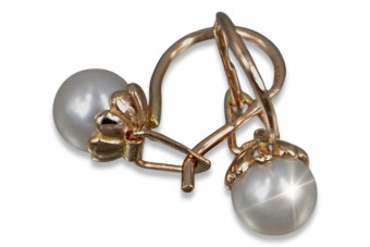 Sterling Silver Rose Gold Plated Pearl Earrings vepr008rp