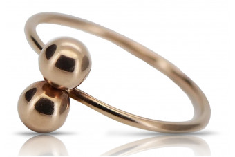Russe soviétique rose rose 14k 585 or Bague vintage vrn006