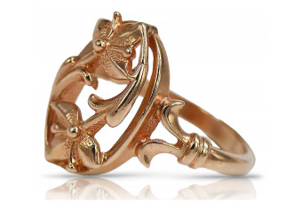 Elegantes 14 Karat Originales Vintage-Roségold Ring - Keine Steine, Produktcode: 62.10.10.T vrn070 vrn070