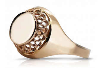 Russe soviétique rose rose 14k 585 or Bague vintage vrn141