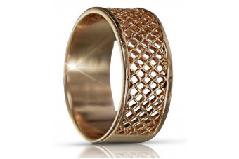 Russe soviétique rose rose 14k 585 or Bague vintage vrn206