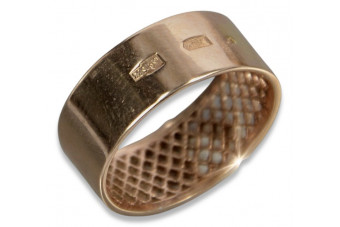 "Wyjątkowy Vintage Band Ring Z Różowego Złota 14k Bez Kamieni" vrn206 vrn206