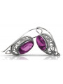 Sterling Silver 925 Amethyst Dangle Earrings Vintage Inspired vec023s