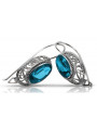 Boucles d'oreilles en argent sterling 925, Aigue-marine vintage. vec023s