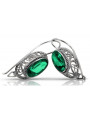 Sterling Silver 925 Emerald Drop Earrings Vintage Style vec023s