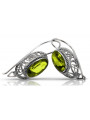 Aretes de Plata 925 con Peridoto Amarillo Vintage Sovietico vec023s