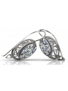 Boucles d'oreilles en argent sterling 925, Zirco vintage vec023s