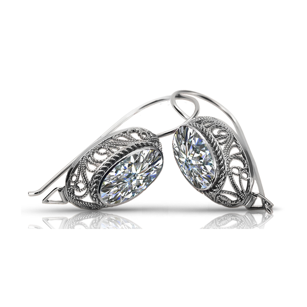 Vintage Sterling Silver 925, Zirco Earrings vec023s