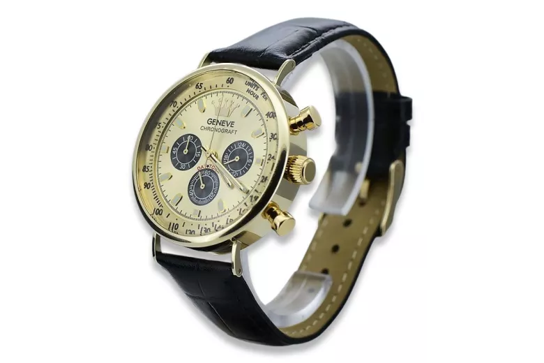 Reloj Geneve de hombre en oro amarillo de 14 quilates mw012y-gb