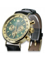 Reloj Geneve de oro amarillo de 14 quilates, para hombre mw012y-gr