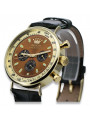 Reloj Geneve de oro amarillo de 14 quilates para hombre mw012y-br