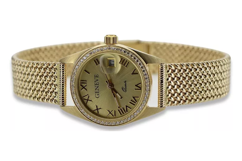 Reloj de oro para hombre Geneve ★ zlotychlopak.pl ★ Pureza de oro 585 333 Precio bajo!