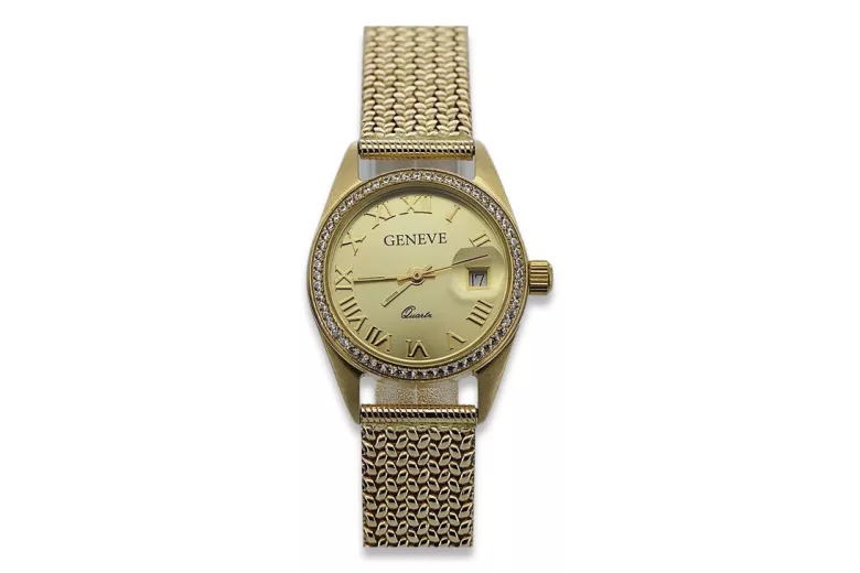 Reloj de oro para hombre Geneve ★ zlotychlopak.pl ★ Pureza de oro 585 333 Precio bajo!