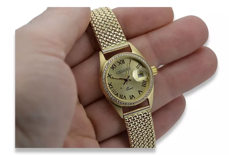 Reloj de oro para hombre Geneve ★ zlotychlopak.pl ★ Pureza de oro 585 333 Precio bajo!