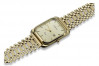 Montre homme en or jaune 14 carats avec bracelet Geneve mw001y&mbw001y