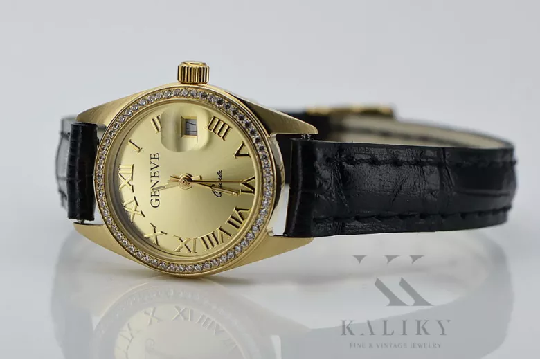 14 Karat Gelbgold Geneve Uhr, Gol lw078ydg