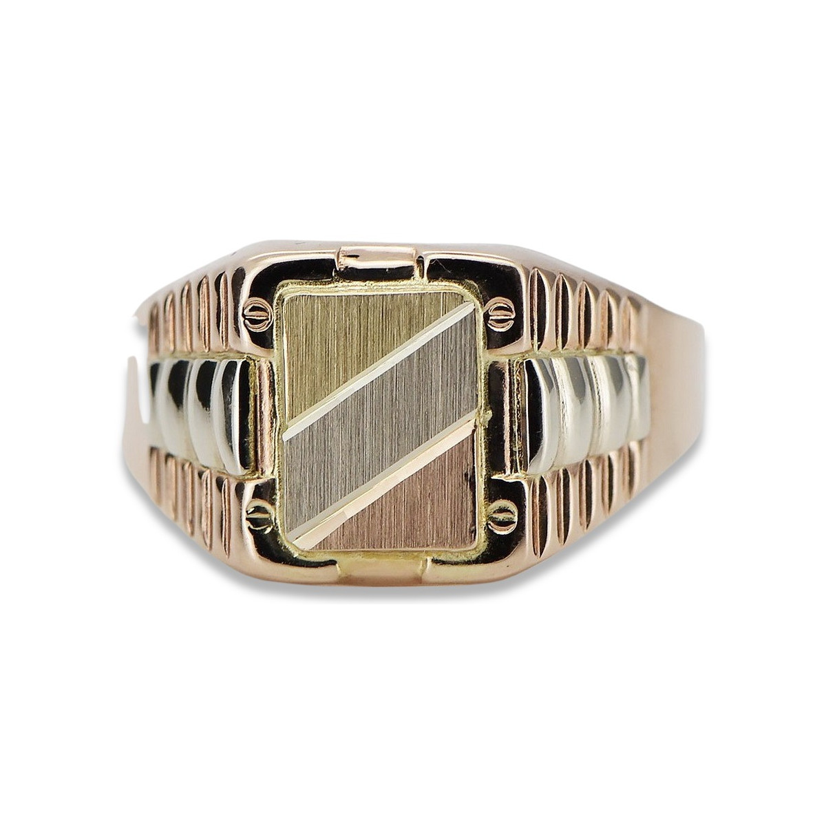 14K Rose Gold Men's Signet Ring, No Stones csn007rwy