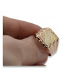 Anillo de sello para hombre, oro rosa 14K, sin piedras csn006r