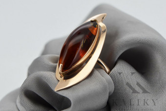 "Authentic Amber Stone in 14k Rose Gold Vintage Ring" vrab008 vrab008