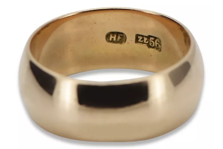 Russischer sowjetischer rosafarbener 14-karätiger 585-Gold-Vintage-Ring vrn007