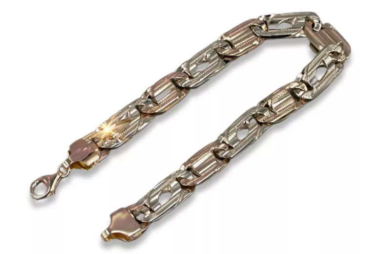 Bracelet Vintage en Or Rose 14K avec Découpe de Diamants cb040rw