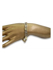 Italian 14K Yellow Gold Diamond Cut Bracelet with Multicolor Gemstones cb040yw