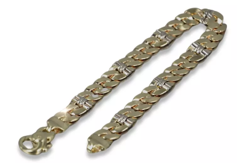 Brazalete de oro amarillo italiano de 14k con corte de diamante cb041yw