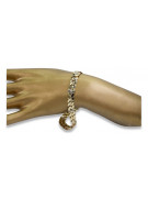 Brazalete de oro amarillo italiano de 14k con corte de diamante cb041yw