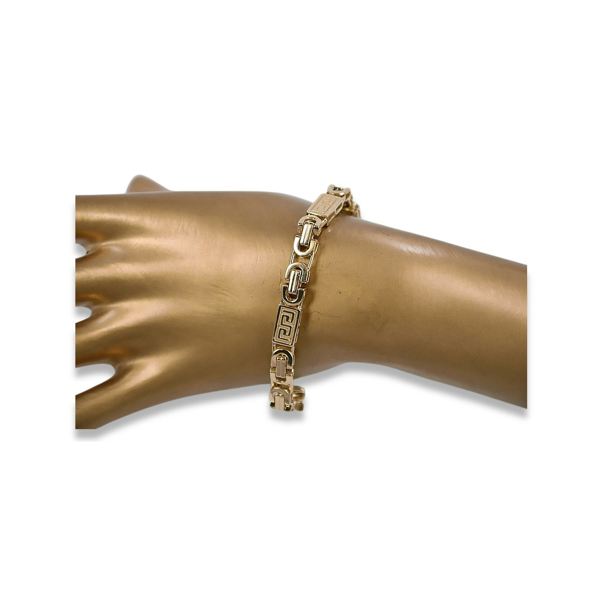 Bracelet gothique byzantin en or rose 14K avec pierres précieuses variées cb050r