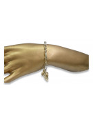 Bracelet en Or Jaune Italien 14K, Pierre de Lune et Topaze cb061yw